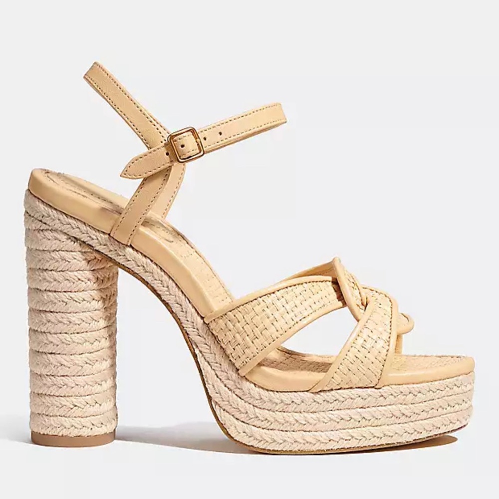 Size 9 - Coach Talina Raffia Sandal
